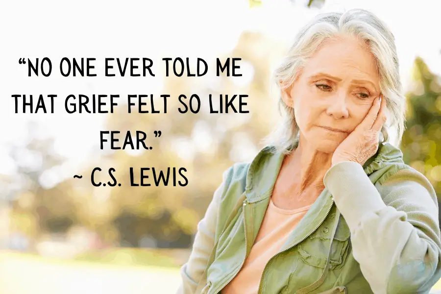 “No one ever told me that grief felt so like fear.”

~ C.S. Lewis